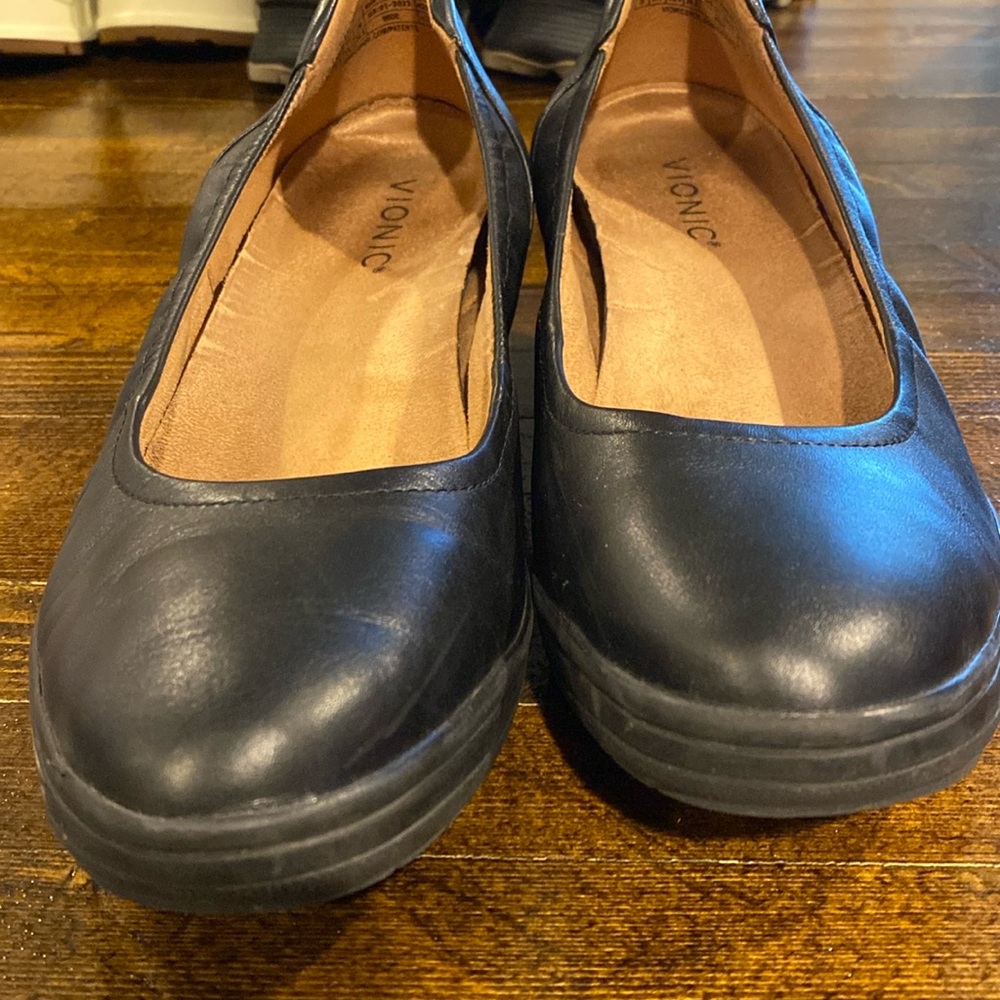 Vionic Black Wedge Shoes with Comfort Support